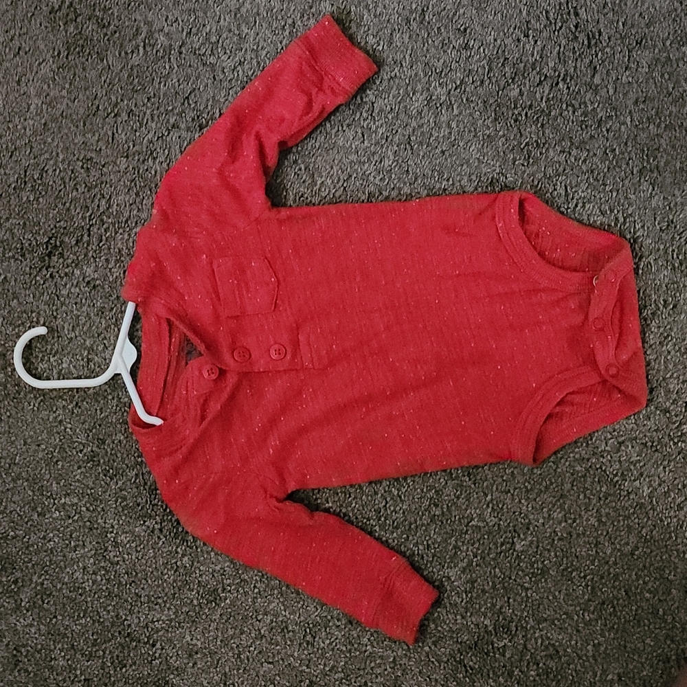 Long sleeves Red Oshkosh bodysuit